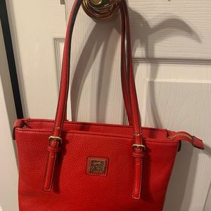 Red leather Liz Claiborne shoulder bag